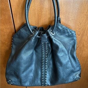 Michael Kors Black Leather Studded Shoulder Bag